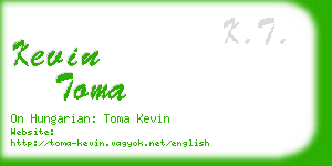 kevin toma business card